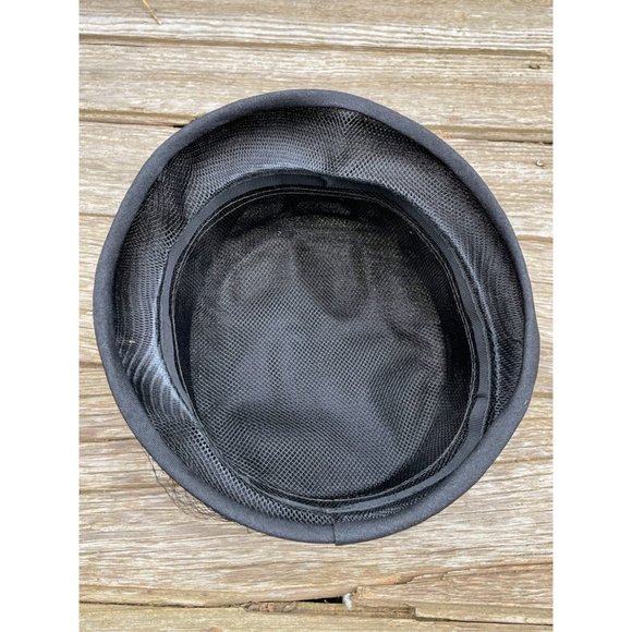 Vintage Womens 1940s Black Bucket Bow Netting Gothic - Picture 11 of 13
